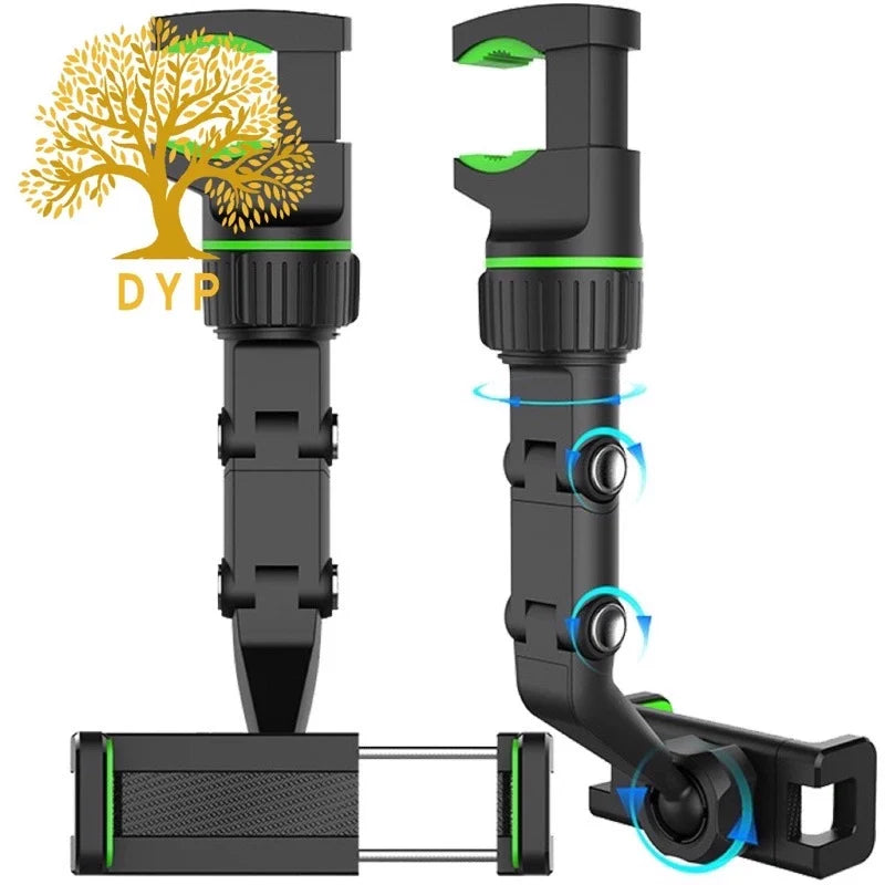 Nova Multifuncional 360 Graus Rotatable Auto Espelho Retrovisor Assento Pendurado Clipe Suporte Do Telefone Celular Para O Carro PRONTA ENTREGA