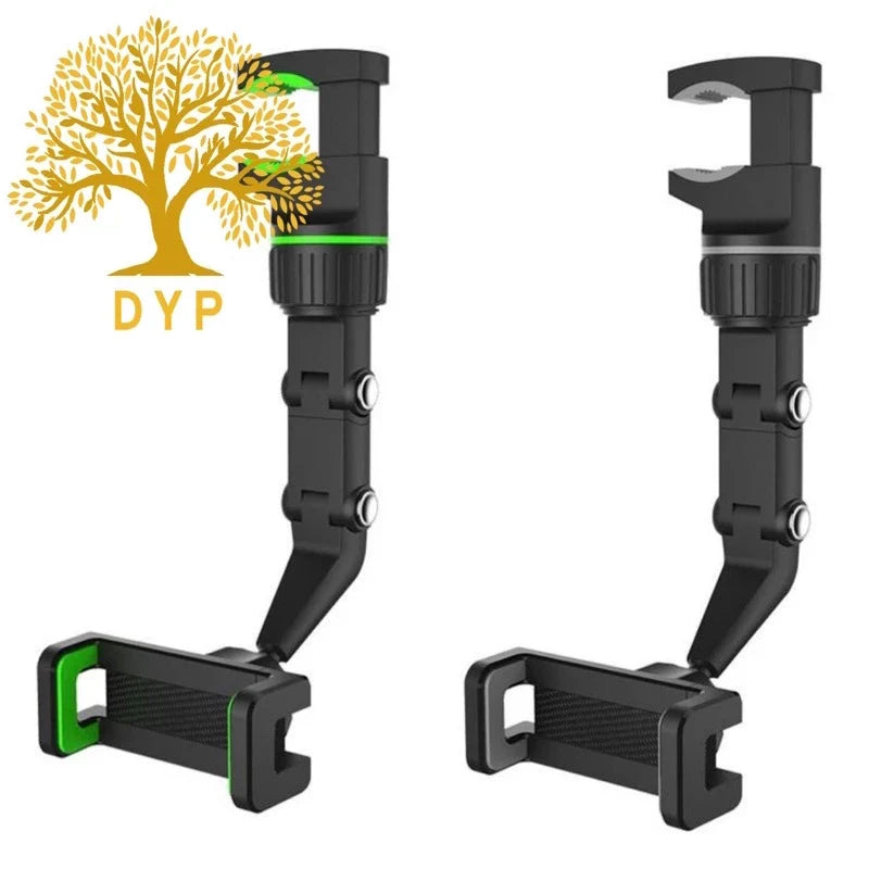Nova Multifuncional 360 Graus Rotatable Auto Espelho Retrovisor Assento Pendurado Clipe Suporte Do Telefone Celular Para O Carro PRONTA ENTREGA
