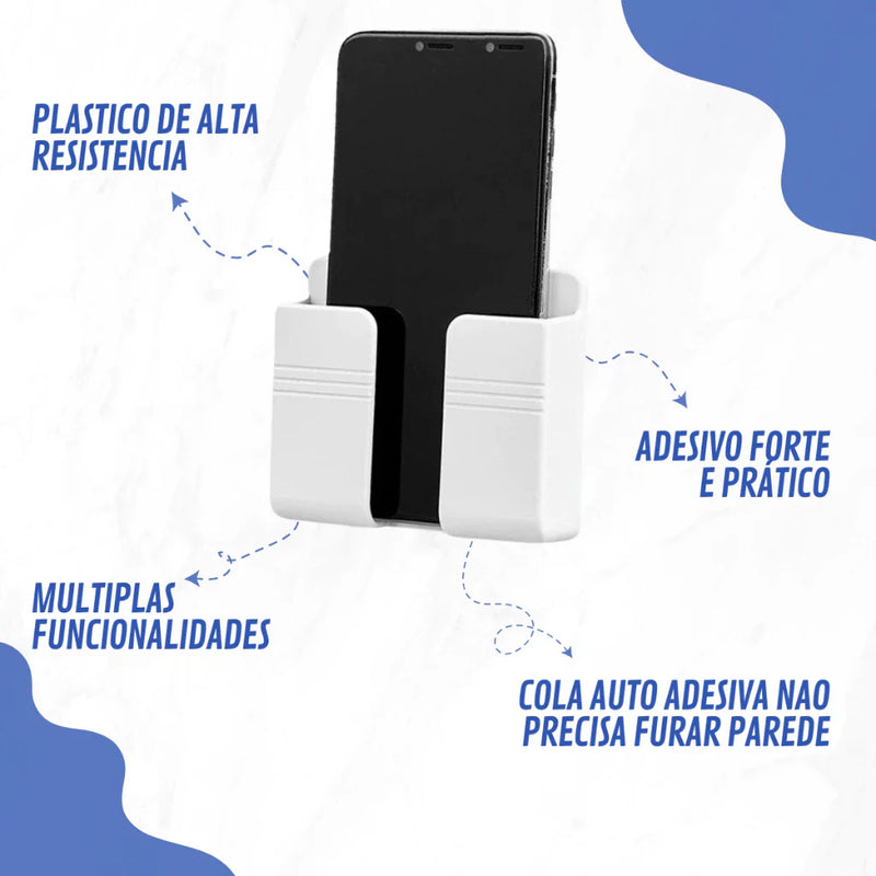 Kit 10 Suporte Celular Parede Para Carregar Multiuso Controle Branco