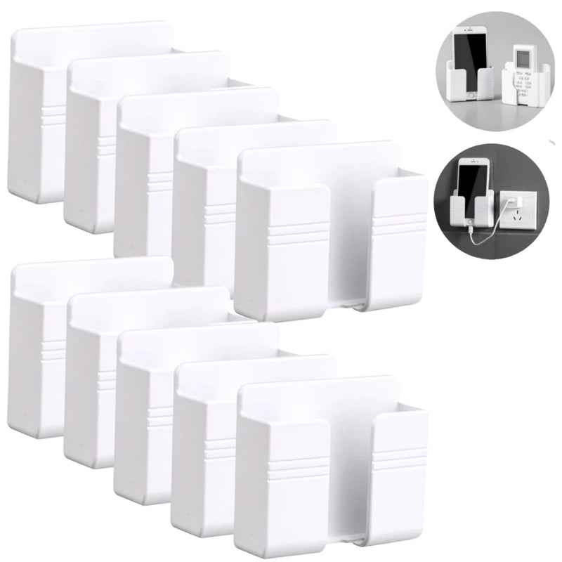 Kit 10 Suporte Celular Parede Para Carregar Multiuso Controle Branco