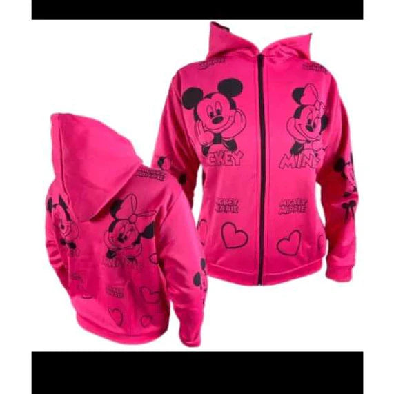 Casaco feminino adulto MINNIE MICKEY  Moletom poliester flanelado   estampa exclusiva