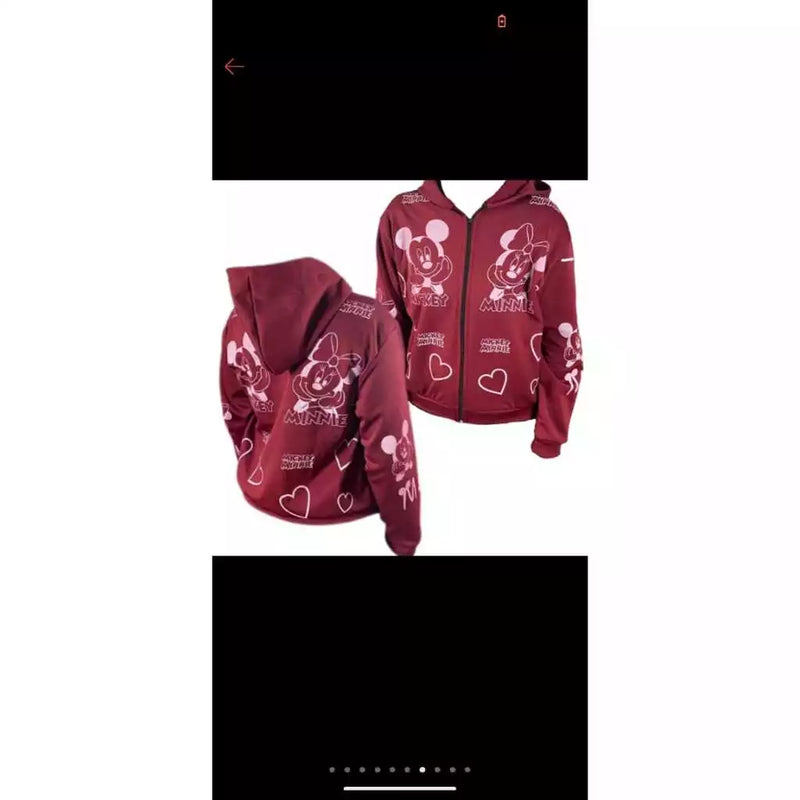 Casaco feminino adulto MINNIE MICKEY  Moletom poliester flanelado   estampa exclusiva