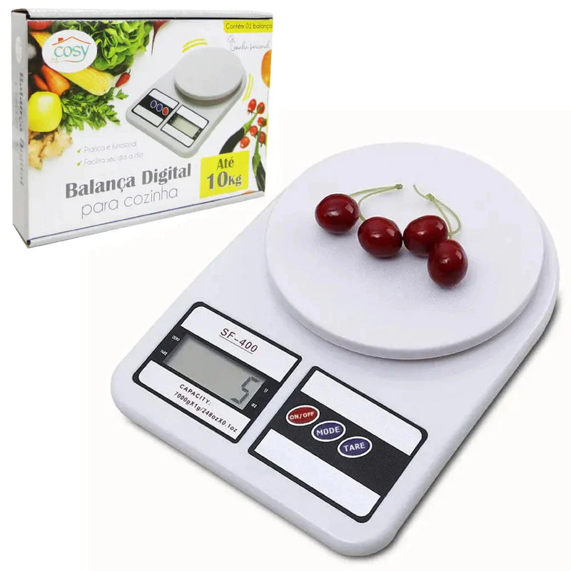 Balança Digital de até 10 Kg Portátil Branca