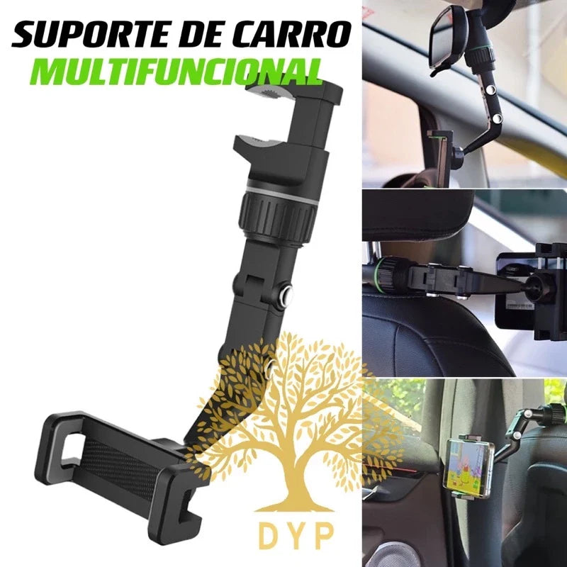 Nova Multifuncional 360 Graus Rotatable Auto Espelho Retrovisor Assento Pendurado Clipe Suporte Do Telefone Celular Para O Carro PRONTA ENTREGA